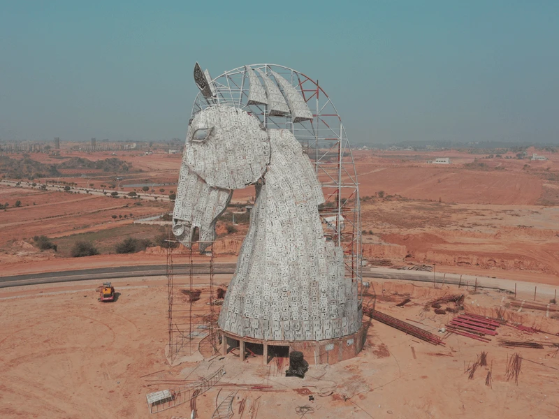 Worlds Tallest Horse Mascot in its Final phases of Finishing