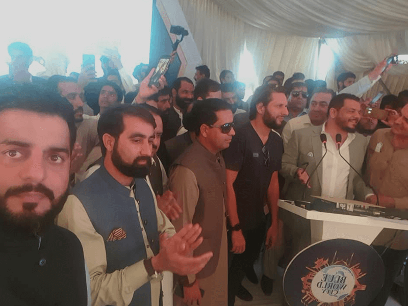 Shahid Afridi joins Blue World City on Balloting of Overseas Block